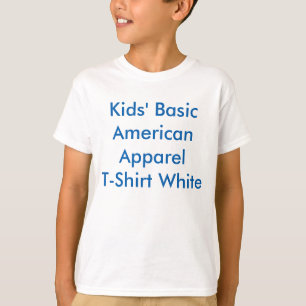 Camiseta básica de la ropa de los niños, blanca