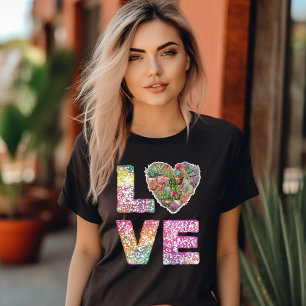 Camiseta básica de las mujeres con palabras de amo