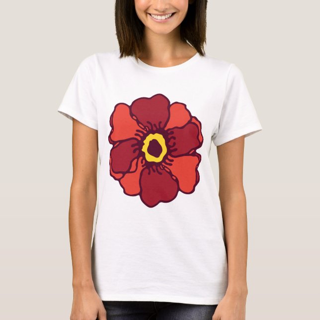 Camiseta básica de las mujeres florales: florecimi (Anverso)