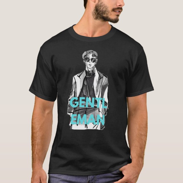 camiseta básica de los hombres cómoda casual y sue (Anverso)