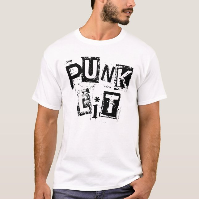 Camiseta básica de los hombres con luz de Punk del (Anverso)
