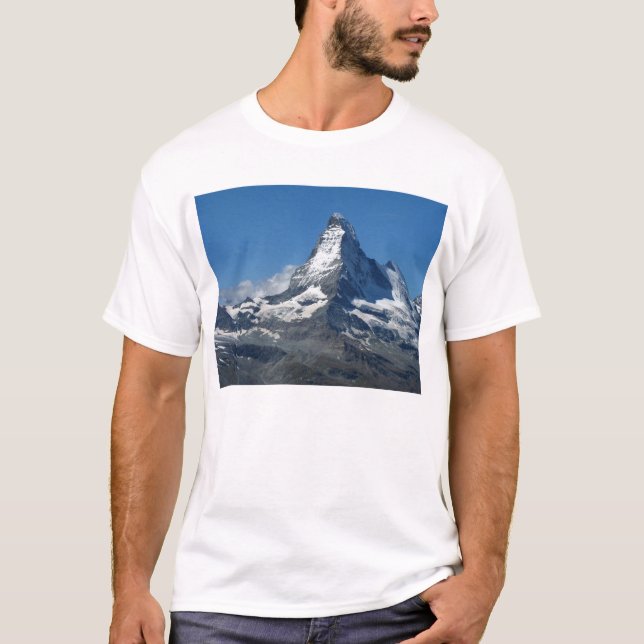 Camiseta básica de los hombres de los Alpes suizos (Anverso)