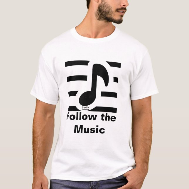 camiseta básica de los hombres de música (Anverso)