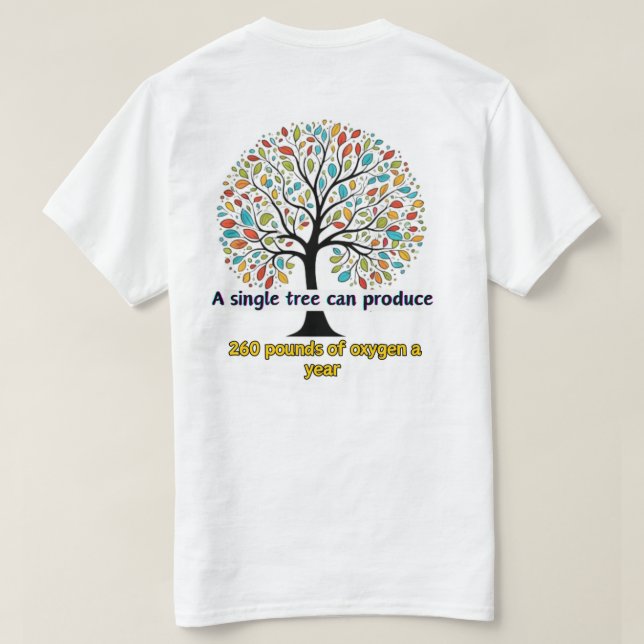 Camiseta básica de los hombres del árbol (Reverso del diseño)