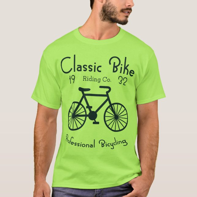 Camiseta básica de los hombres en bicicleta clásic (Anverso)