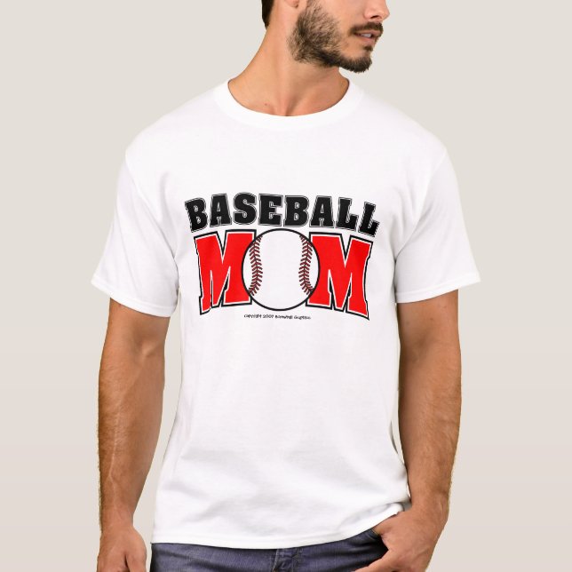 Camiseta básica de Mamá de béisbol (Anverso)