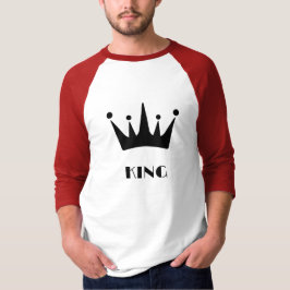 Camiseta Básica de Manga 3/4 con Imagen de Corona 