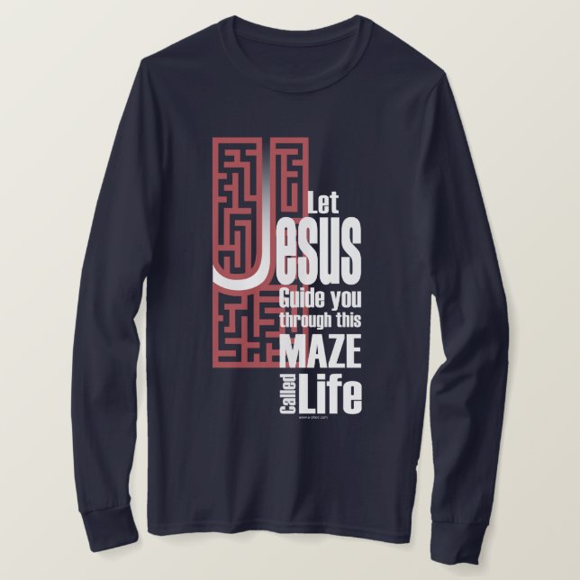 Camiseta básica de manga larga de Jesus Maze (Anverso del diseño)