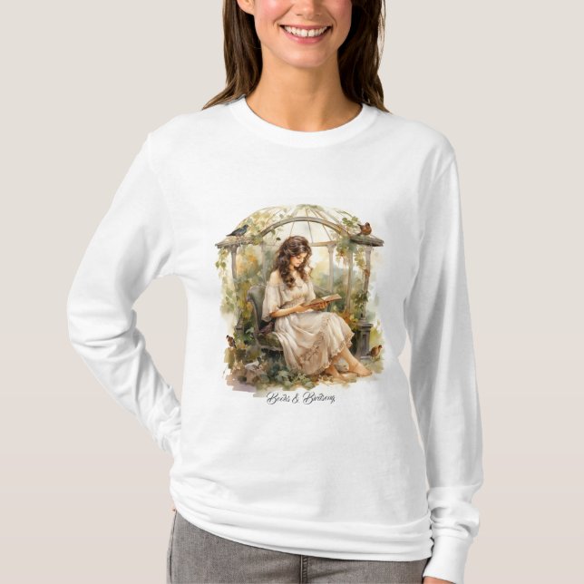 Camiseta básica de manga larga para mujer (Anverso)