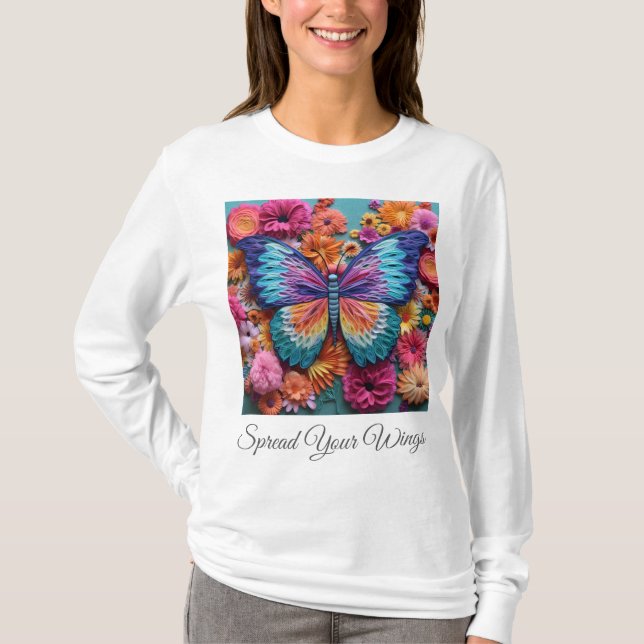 Camiseta básica de manga larga para mujer (Anverso)