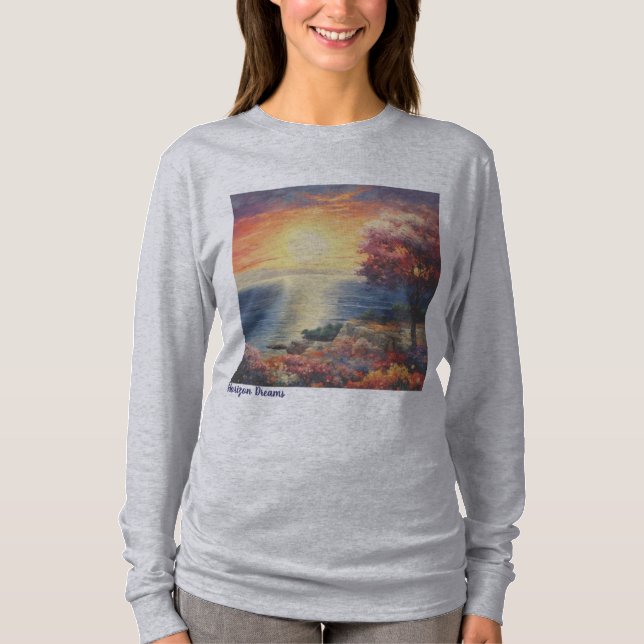Camiseta básica de manga larga para mujer (Anverso)