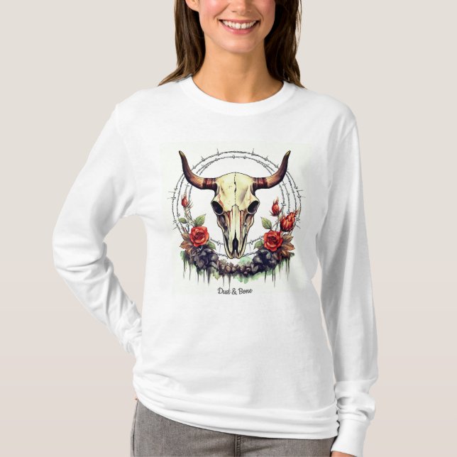 Camiseta básica de manga larga para mujer (Anverso)