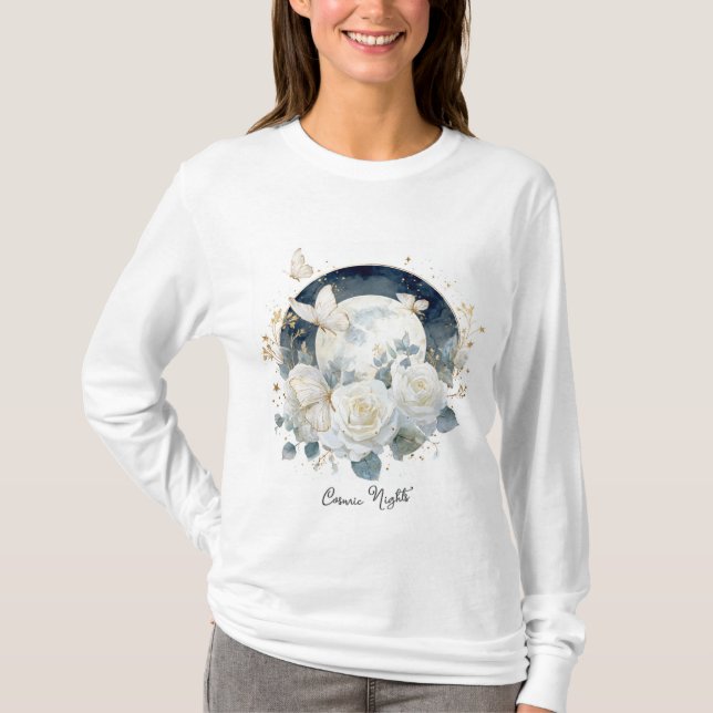Camiseta básica de manga larga para mujer (Anverso)