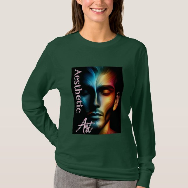 Camiseta básica de manga larga para mujer (Anverso)