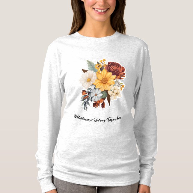Camiseta básica de manga larga para mujer (Anverso)