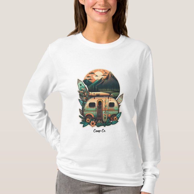 Camiseta básica de manga larga para mujer (Anverso)