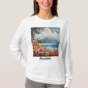 Camiseta básica de manga larga para mujer