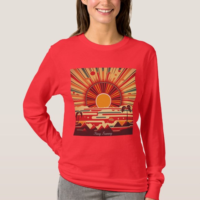 Camiseta básica de manga larga para mujer (Anverso)