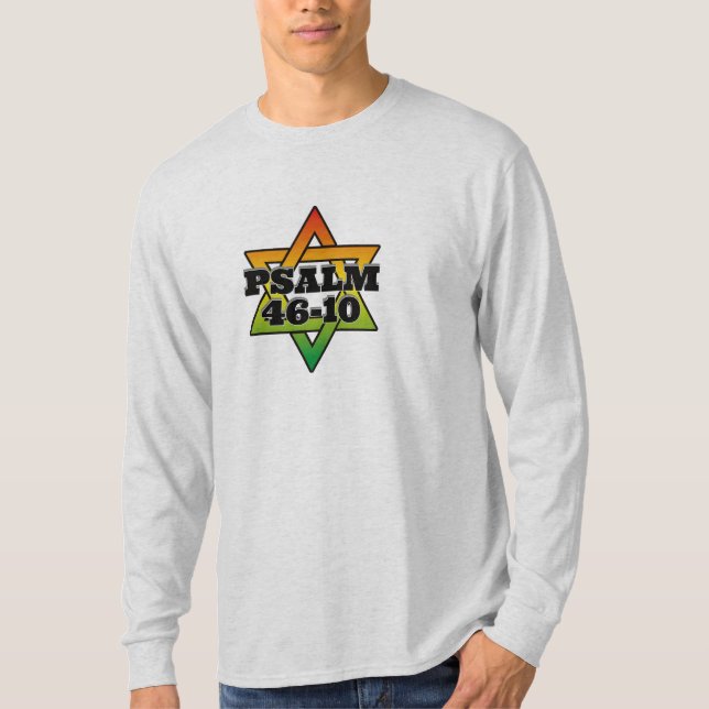 Camiseta básica de manga larga - Salmo 46-10 (Anverso)