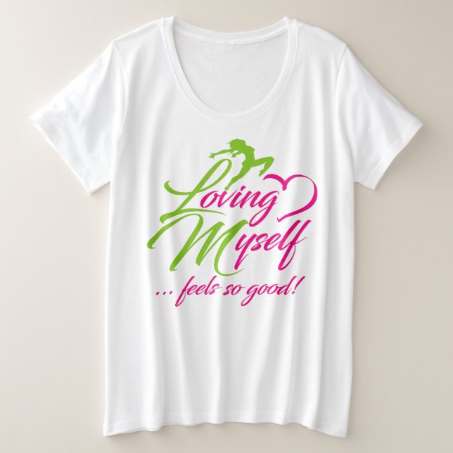 Camiseta básica de mujer amándome a mí misma (Anverso del diseño)