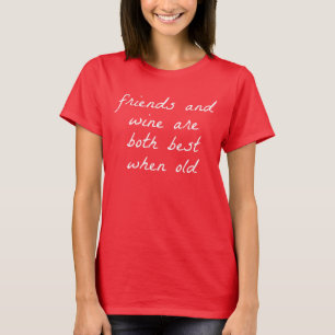 Camiseta básica de mujer Amigos y vino