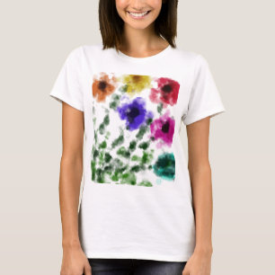 Camiseta básica de mujer con estampado de flores d