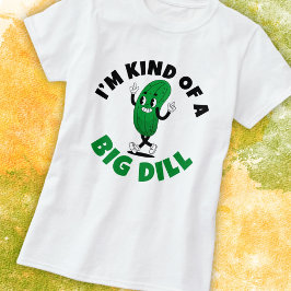 Camiseta básica de mujer con gran chiste de pepino