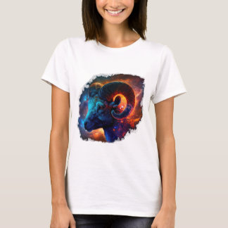 Camiseta básica de mujer con signo zodiacal Aries