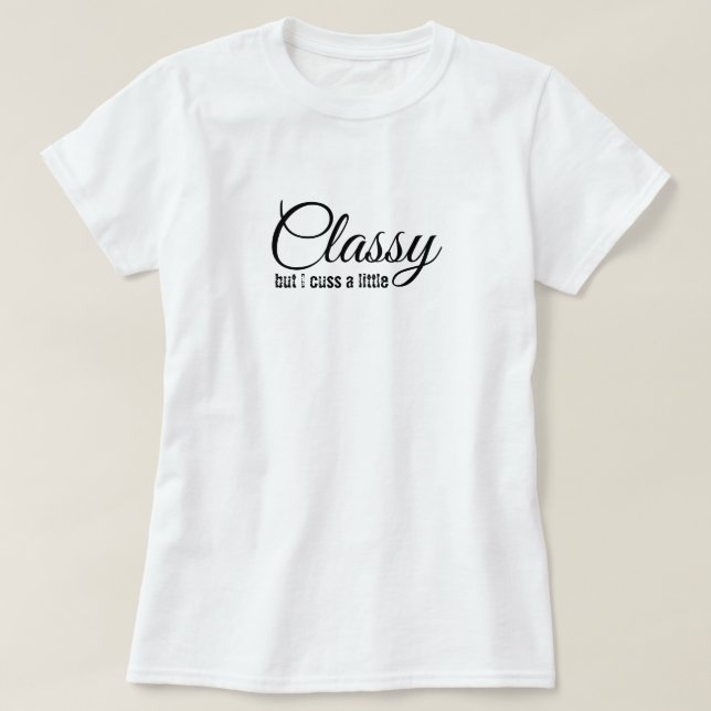 Camiseta básica de mujer elegante, pero con palabr (Diseño del anverso)
