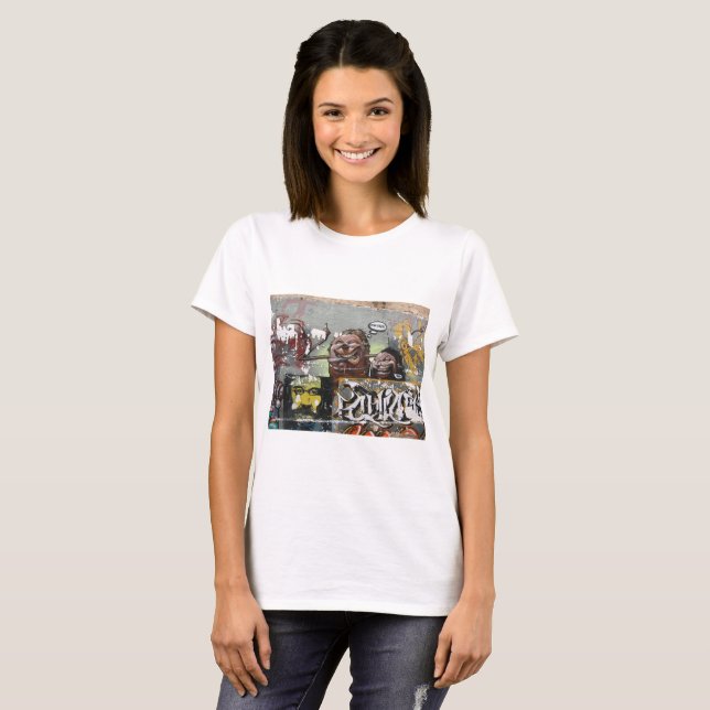 Camiseta básica de mujer Mah coza, Graffiti,España (Anverso completo)