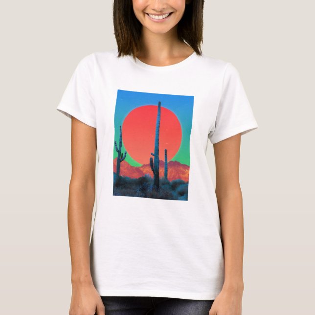 Camiseta básica de mujer Puesta de sol (Anverso)