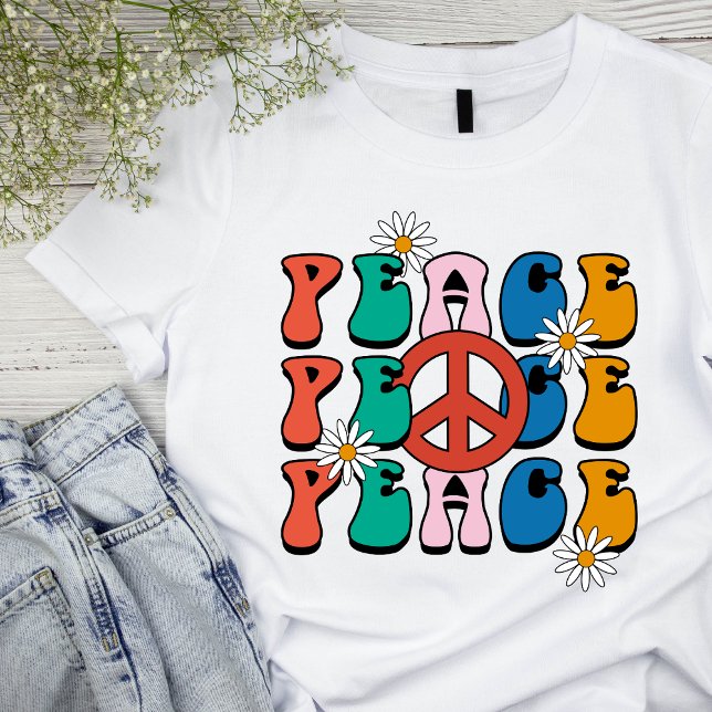 Camiseta básica de mujer retro por la paz de los a (Subido por el creador)