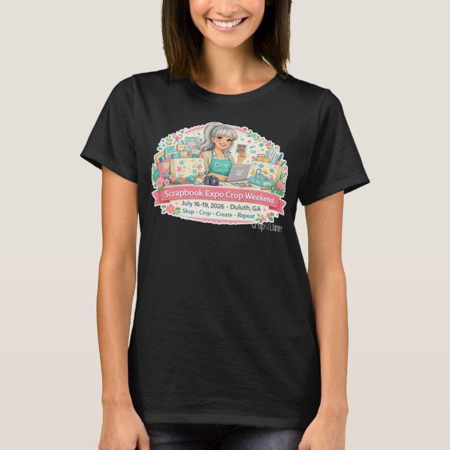 Camiseta básica de mujer Scrapbook Expo 2026 (Anverso)