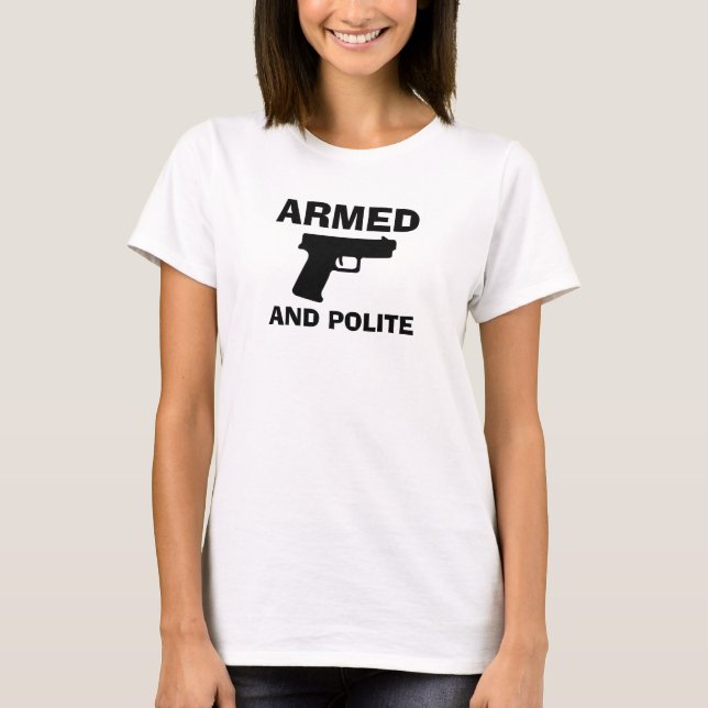 Camiseta básica de mujeres ARMADAS y POLÍTICAS (Anverso)