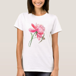 Camiseta básica de mujeres con peones rosados