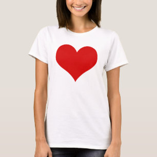 Camiseta básica de mujeres de corazón rojo