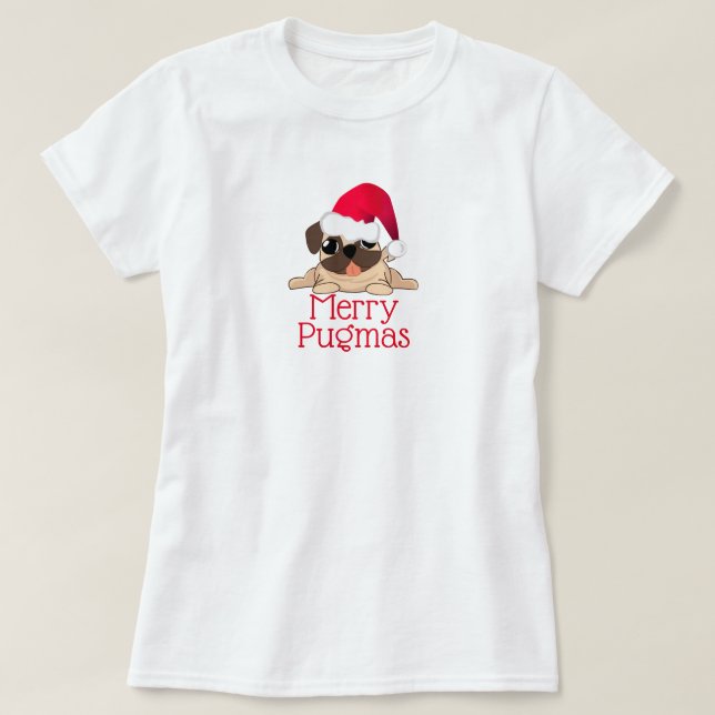 Camiseta básica de mujeres de Feliz Pugmas (Diseño del anverso)
