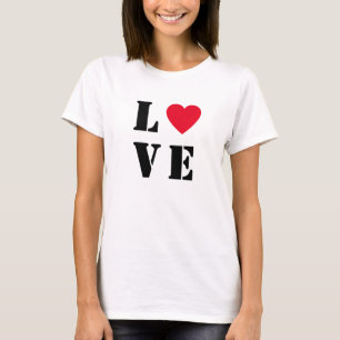Camiseta básica de mujeres del corazón del amor