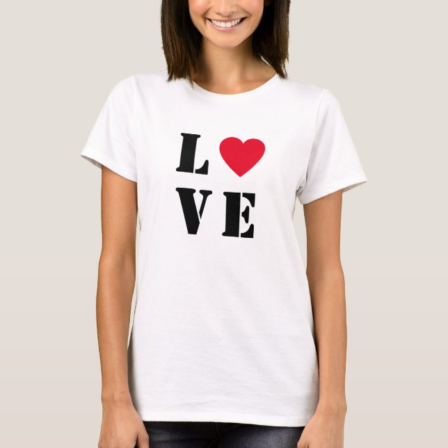 Camiseta básica de mujeres del corazón del amor (Anverso)