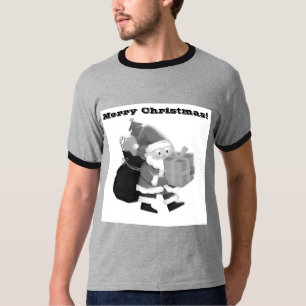 Camiseta básica de Navidad impresa gris/negro 2X