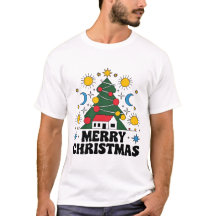Camiseta básica de navidad masculina: nuevo M fest