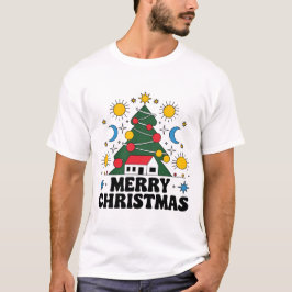 Camiseta básica de navidad masculina: nuevo M fest