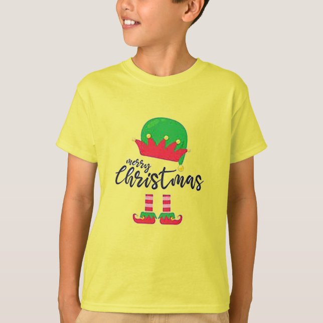 Camiseta básica de niño/a Merry Christmas Elf (Anverso)