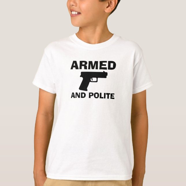 Camiseta básica de niño ARMADO y POLÍTICO (Anverso)