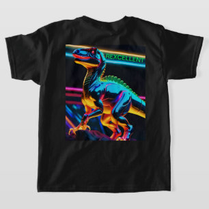 Camiseta básica de niños con dinosaurios neones T-