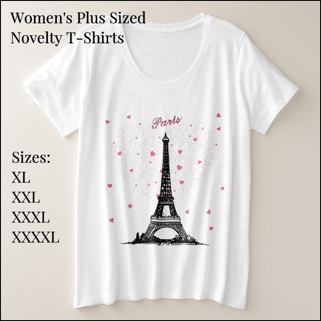Camiseta básica de París para mujeres más tamaño (Subido por el creador)