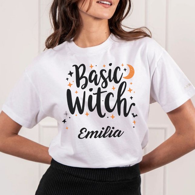 Camiseta básica de Personalizado de brujas para Ha (Subido por el creador)