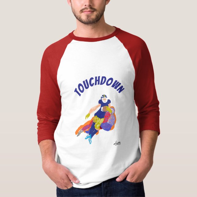 Camiseta básica de raglán con manga 3/4: Touchdown (Anverso)