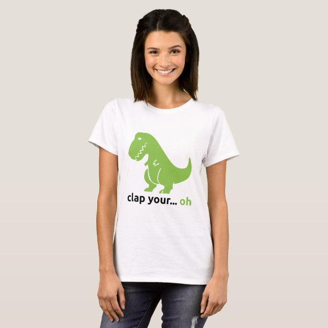 Camiseta básica de "T-Rex" de las mujeres (Anverso completo)