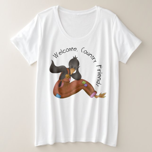 Camiseta básica de talla grande para mujer (Anverso del diseño)